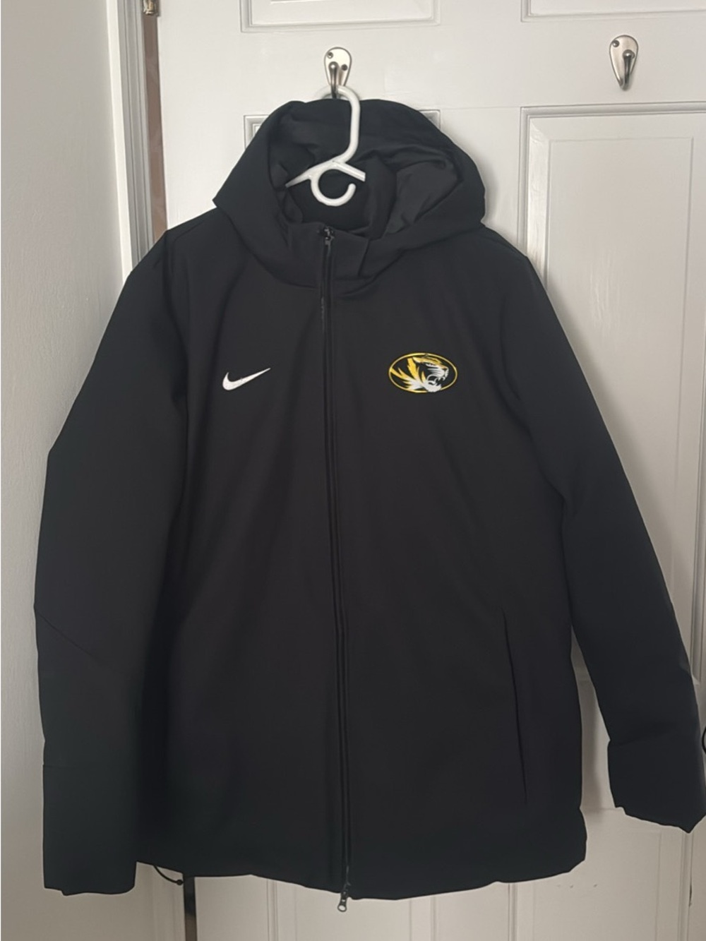 Nike Mizzou Black Hooded Down Fill Team Side Line Parka Size Large